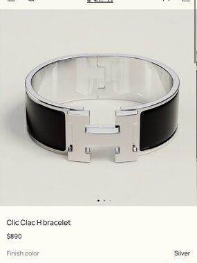 Black with silver Clic Clac H bracelet